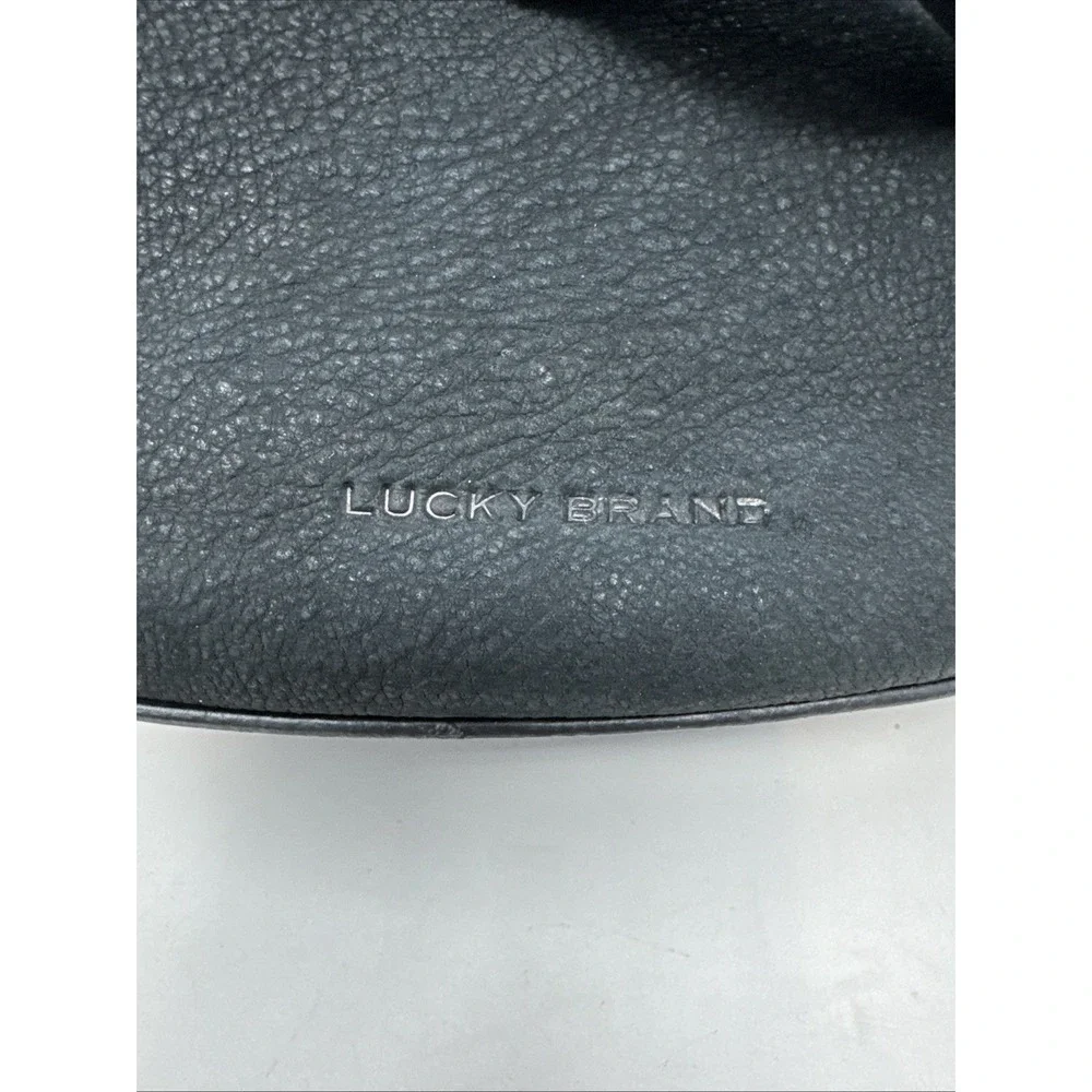 Lucky Brand Hobo Bag Black Genuine Leather Tassel Shoulder Boho Crossbody